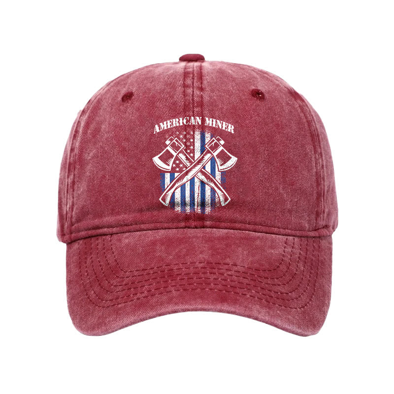 American Flag Miner Print Washed Cap - Rose - one size - image 3