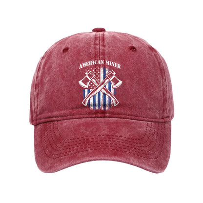 American Flag Miner Print Washed Cap - Rose - one size - image 3