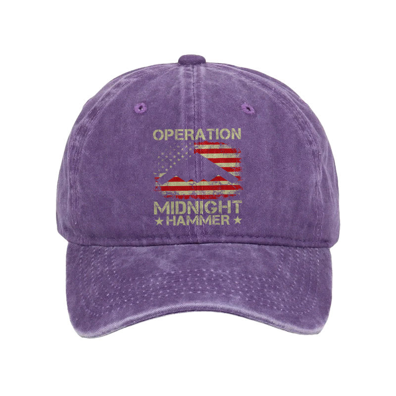 Midnight Hammer American Flag Print Washed Cap - Purple - one size - image 7