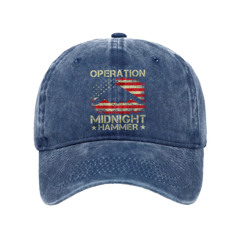 Midnight Hammer American Flag Print Washed Cap - Blue - one size - image 6