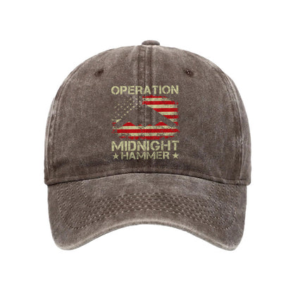 Midnight Hammer American Flag Print Washed Cap - Coffee - one size - image 5