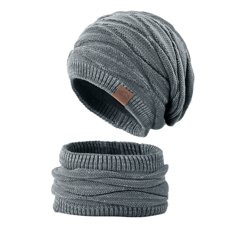Solid Color Warm Pullover Wool Hat - Grey - one size - image 1