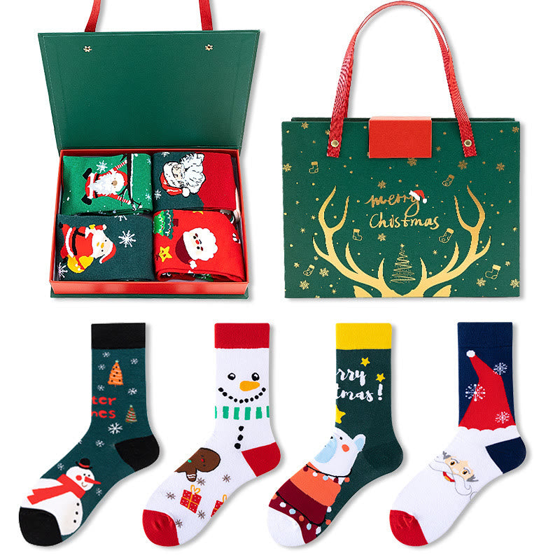 4 Pairs Of Christmas Stockings Gift Box Set - sets2 - one size - image 2