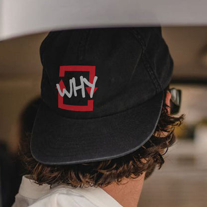 Why Print Washed Cap - Black - one size - image 1