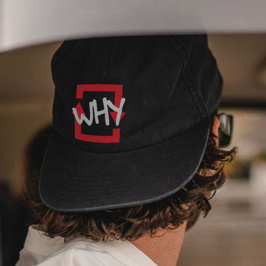 Why Print Washed Cap - Black - one size - image 1