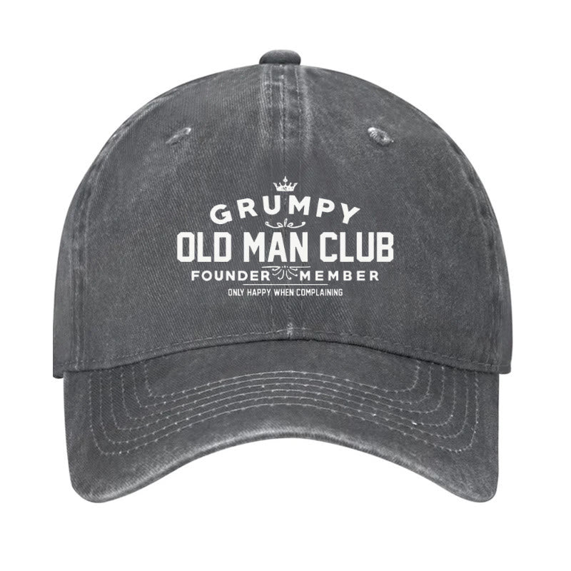 Grumpy Old Man Club Print Cap - Grey - one size - image 1