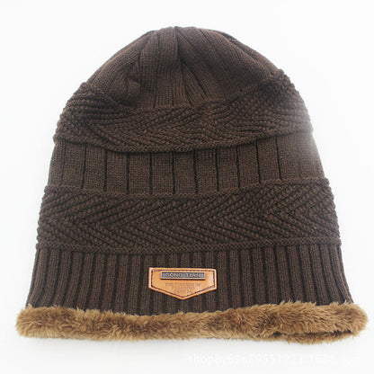 Wool Thick Fleece Knitted Hat - Coffee - one size - image 4