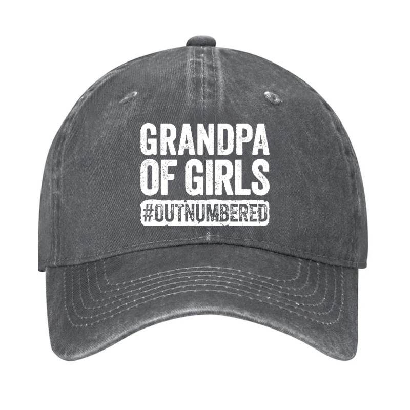 Grandpa Of Girls Outnumbered Funny Hat - Grey - one size - image 2