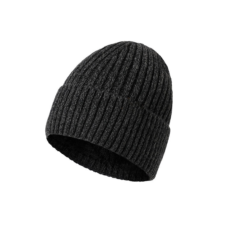 Warm Fleece Twist Wool Hat - Dark Grey - one size - image 5