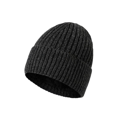 Warm Fleece Twist Wool Hat - Dark Grey - one size - image 5