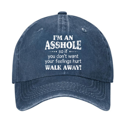 I'm An Asshole So If You Don't Want Your Feelings Hurt Walk Away Print Cap - Blue - one size - image 3