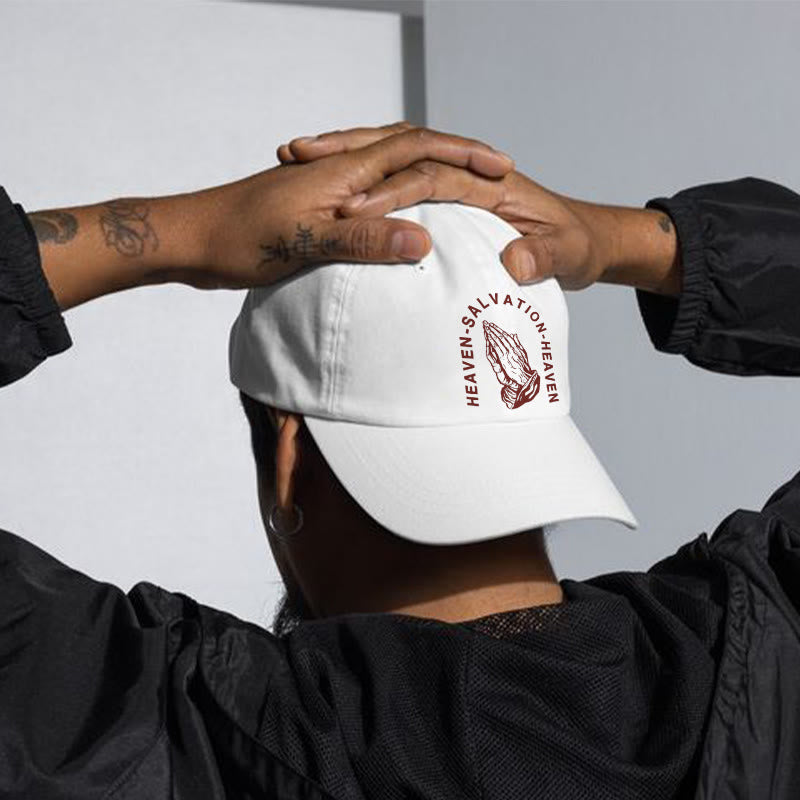 Causal Praying Hands Print Cap - White - one size - image 3