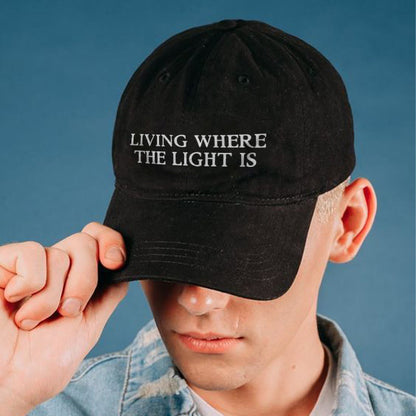 Living Where The Light Is Print Cap - Black - one size - image 4
