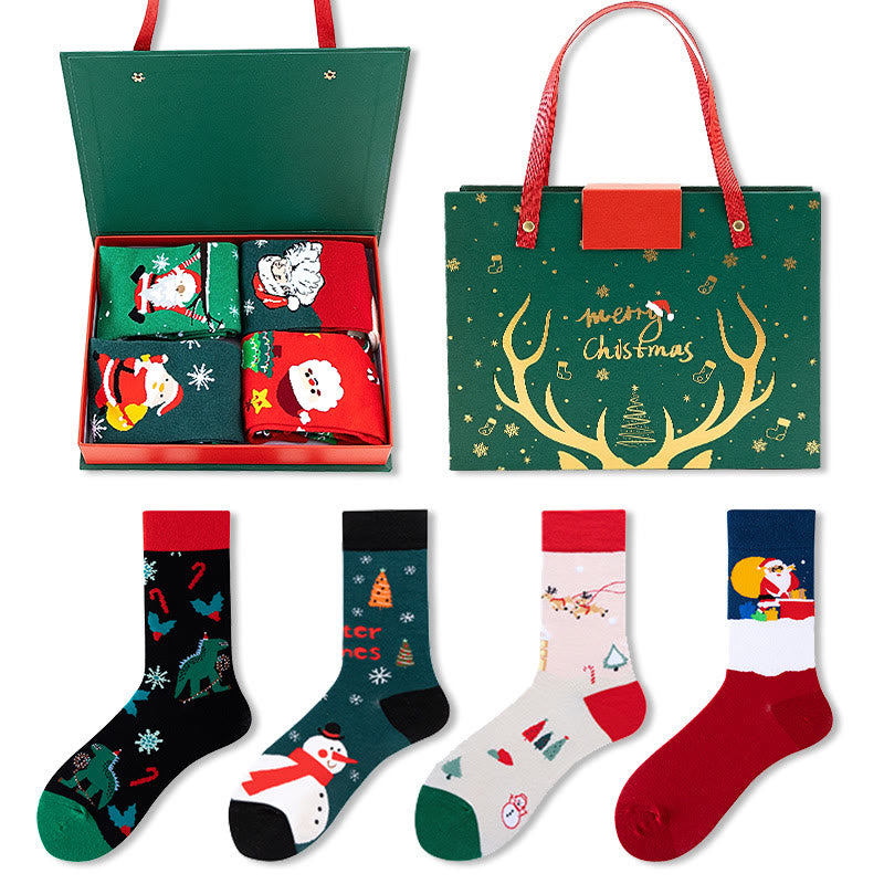 4 Pairs Of Christmas Stockings Gift Box Set - sets3 - one size - image 3