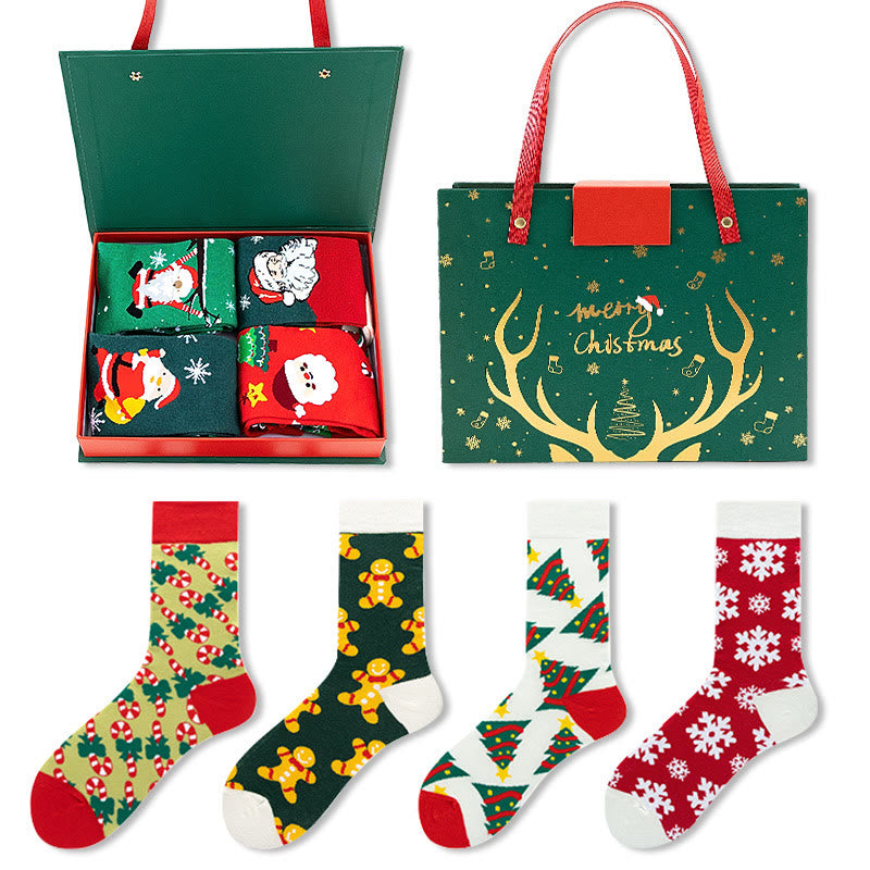 4 Pairs Of Christmas Stockings Gift Box Set - sets5 - one size - image 5