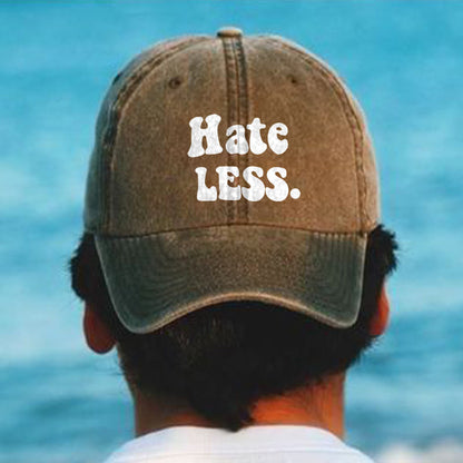 Hate Less Print Washed Cap - Khaki - one size - image 1