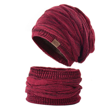 Solid Color Warm Pullover Wool Hat - Wine - one size - image 7