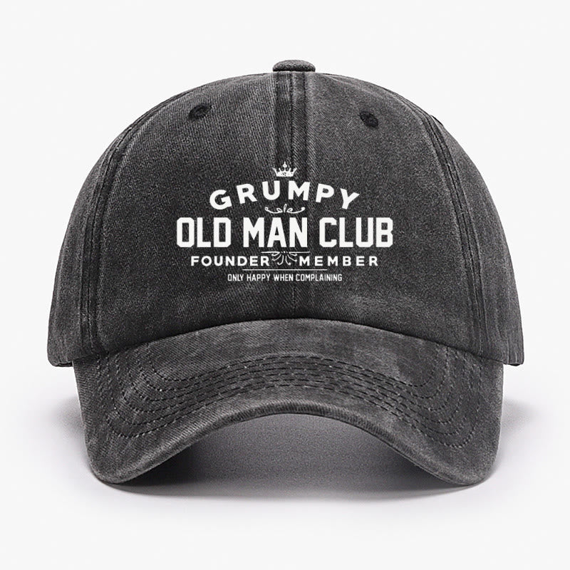 Grumpy Old Man Club Print Cap - Black - one size - image 2