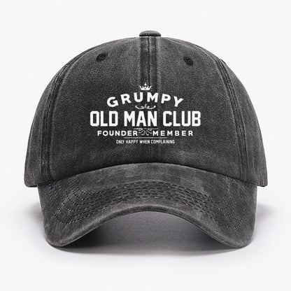 Grumpy Old Man Club Print Cap - Black - one size - image 2