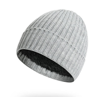 Warm Fleece Twist Wool Hat - Light Gray - one size - image 3