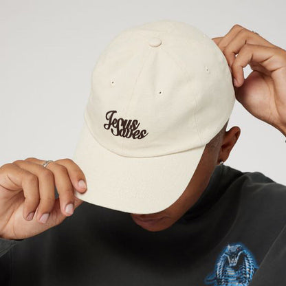Causal Jesus Saves Print Cap - Beige - one size - image 2
