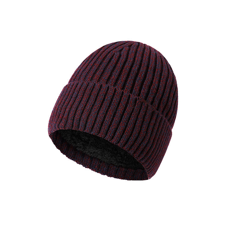 Warm Fleece Twist Wool Hat - Wine - one size - image 2