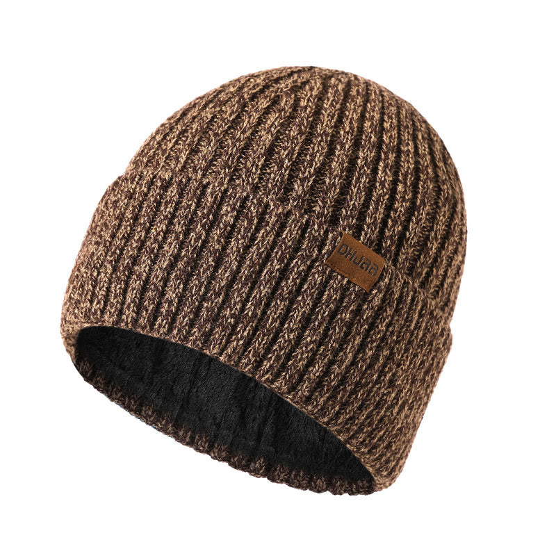 Warm Fleece Twist Wool Hat - Khaki - one size - image 4