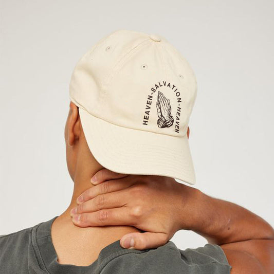 Causal Praying Hands Print Cap - Beige - one size - image 1
