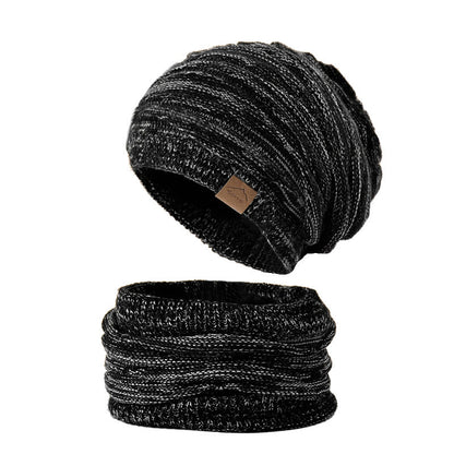 Solid Color Warm Pullover Wool Hat - Black - one size - image 2