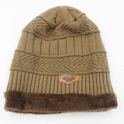 Wool Thick Fleece Knitted Hat - Khaki - one size - image 5