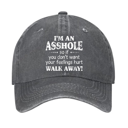 I'm An Asshole So If You Don't Want Your Feelings Hurt Walk Away Print Cap - Grey - one size - image 2
