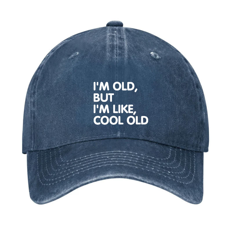 I'm Old But I'm Like Cool Old Print Cap - Blue - one size - image 1