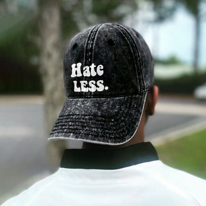 Hate Less Print Washed Cap - Black - one size - image 2