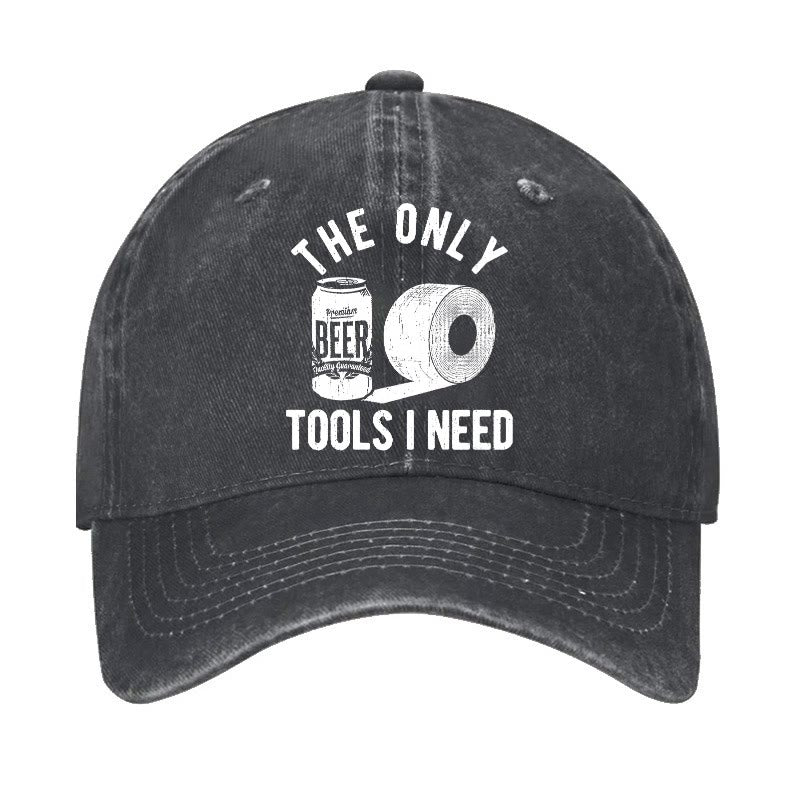 The Only Tools I Need Beer and Toilet Paper Funny Hat - Black - one size - image 3