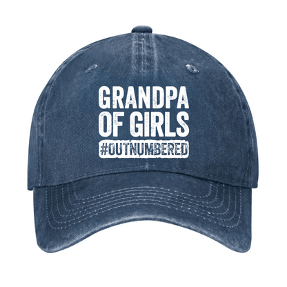 Grandpa Of Girls Outnumbered Funny Hat - Navy Blue - one size - image 3
