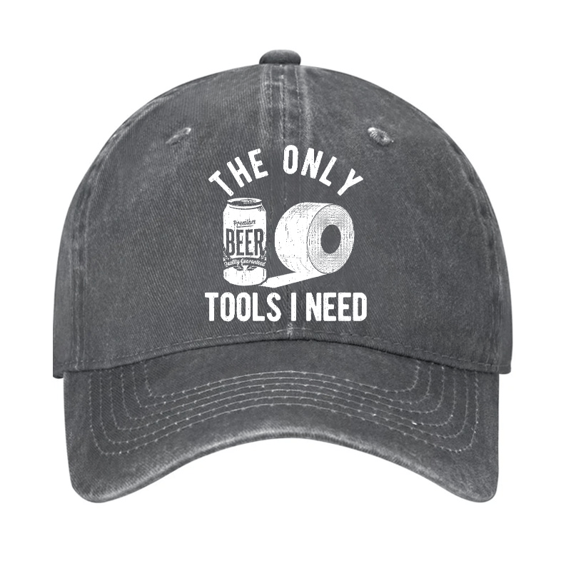 The Only Tools I Need Beer and Toilet Paper Funny Hat - Grey - one size - image 1