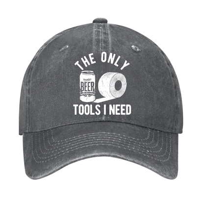 The Only Tools I Need Beer and Toilet Paper Funny Hat - Grey - one size - image 1