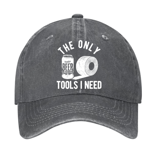 The Only Tools I Need Beer and Toilet Paper Funny Hat - Grey - one size - image 1
