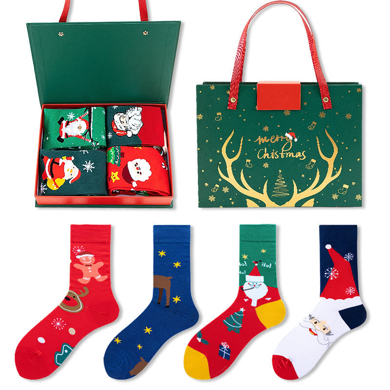 4 Pairs Of Christmas Stockings Gift Box Set - sets4 - one size - image 4