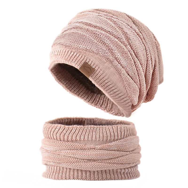 Solid Color Warm Pullover Wool Hat - Pink - one size - image 3